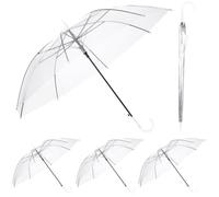 Kapmore Lot de 4 parapluies transparents à bulles avec poignée en J - Élégants et pratiques, imperméables et coupe-vent pour mariages, bals et utilisation quotidienne, moyen