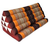 Kapok Thaï coussin, yoga, massage Coussin, Oreiller, Tantra Coussin, coussin d'assise - Marron/orange, Coton, Kissen mit einer Auflage XXL 79x39x46 (81116), 1
