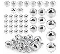 Kapokr Lot de boules disco brillantes - Petite boule disco - Décoration de | Lot de 40 mini boules disco décoratives pour sapin de Noël, mariage, fête d'anniversaire, décoration effet lumineux (2/3/4/5