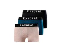 Kaporal QUADM Caleçon Boxeur, Black/Grey Mel/Navy, S Homme