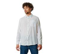 Kaporal, Chemise pour Hommes, Modèle Motus, Coupe Regular, Col Chemise, Manches Longues, Chemise Chic et Décontracté, 82% Tencel - 18% Lin, Taille M, Couleur White