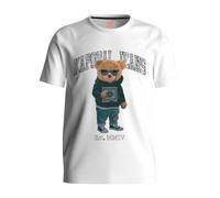 Kaporal Onour, Tee Shirt Manches Courtes, pour Garcon, 100% Coton, Coupe Regular, Col Rond, Couleur White, Taille 14A