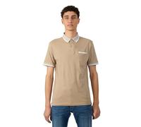 Kaporal, Polo Manches Courtes, Modèle Chun, Coupe Regular, pour Homme, 100% Coton_Bio, Couleur Beige, Taille M