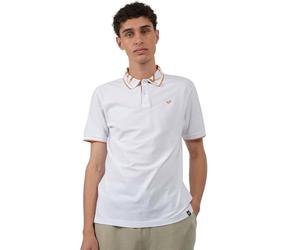 Kaporal, Polo Manches Courtes, Modèle Noah, Coupe Regular, pour Homme, 96% Coton_Bio - 4% Elasthanne, Couleur White, Taille L