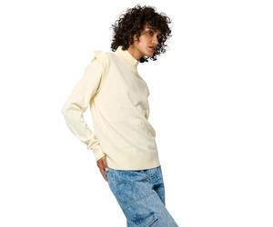 Kaporal, Pull pour Femme, Coupe Regular, Manches Longues, Col cheminée, Modèle Mara, Couleur Mastic, Taille M