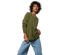 Kaporal, Pull pour Femme, Coupe Regular, Manches Longues, Col Rond, Modèle Marka, Couleur Khaki, Taille M
