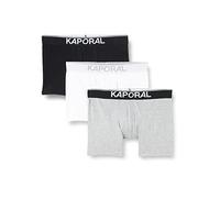 Kaporal QUADM Caleçon Boxeur, Black/White/Grey Mel, L Homme