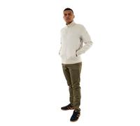 Kaporal, Sweat Zippé, pour Homme, 62% Polyester - 35% Viscose - 3% Elasthanne, Coupe Regular, Col Montant, Couleur Craie, Taille 2XL