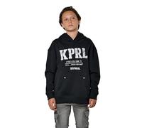 Kaporal, Sweatshirt pour Garcon, Coupe Regular, Manches Longues, Col Capuche, Modèle Moki, Couleur Black, Taille 8 Ans