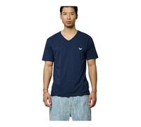 Kaporal, Tee Shirt Manches Courtes, pour Homme, 97% Coton - 3% Polyester, Coupe Regular, Col en V, Couleur Navy, Taille S