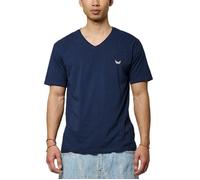 Kaporal, Tee Shirt Manches Courtes, pour Homme, 97% Coton - 3% Polyester, Coupe Regular, Col en V, Couleur Navy, Taille S