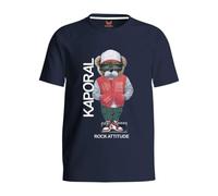 Kaporal, Tee Shirt Manches Courtes, pour Garcon, 100% Coton, Coupe Regular, Col Rond, Couleur Navy, Taille 16A