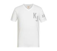 Kaporal, Tee Shirt Manches Courtes, pour Homme, 95% Coton - 5% Elasthanne, Coupe Slim, Col en V, Couleur White, Taille S