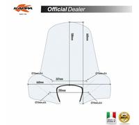 7053AK - Pare-brise Kappa 52,5x76cm SYM Symphony S 50-125-150-151 (09-20)