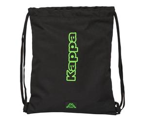 Kappa Black - Grand sac à dos plat, idéal pour les enfants de différents âges, confortable et polyvalent, qualité et résistance, 35 x 40 cm, couleur noire, Noir, Estándar, Décontracté