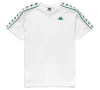 Kappa Coen Slim 222 Banda Tee T-Shirt Technique Confortable et Stylé, Blanc et Vert, Taille S
