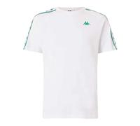 Kappa Coen Slim 222 Banda Tee T-Shirt Technique Confortable et Stylé, Blanc et Vert, Taille XL