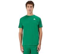 Kappa Coen Slim 222 Banda Tee T-Shirt Technique Confortable et Stylé, Couleur Vert et Blanc, Taille L