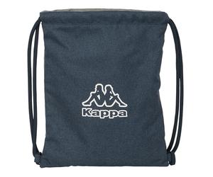 KAPPA DARK NAVY - Grand sac à dos plat, idéal pour les enfants de différents âges, confortable et polyvalent, qualité et résistance, 35 x 40 cm, couleur gris/bleu marine chiné, Mélange gris/bleu