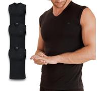 Kappa Débardeur T-shirt pour homme en coton élastique col en V - Lot de 3, Noir , XL