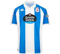 Kappa Deportivo La Coruña Kombat 24/25 Home Junior Short Sleeve T-shirt Bleu 14 Years Enfants