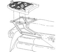 Kappamoto Fixation top case K200 Attaque avec plaque Monokey pour Honda XL 600 RM / Lm