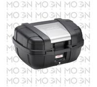 Givi Topcase Monokey KGR52 GARDA – 52 L, couvercle aluminium, charge max 10 kg, Noir/Argenté
