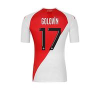 Kappa Kombat Home Monaco 17 Golovin Maillot Mixte enfant Blanc/Rouge