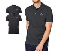 Kappa - Lot de 2 polos Venist pour homme - Avec logo imprimé - Polo basique à manches courtes pour le sport, les loisirs et le bureau, Gris, M