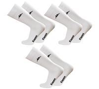 Kappa Lot de 3 paires de chaussettes courtes en coton modèle K546 unisexe différentes couleurs et tailles, Blanc, 40-42