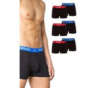 Kappa Lot de 6 Boxers serrés VINESTA I Pantalons rétro pour Hommes en Coton I Indéchirables et Respirants I Boxers dans Un Pack économique, Noir avec Ceinture Multicolore S