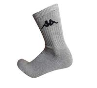 Kappa - Lot de 6 paires, 12 chaussettes de sport en éponge, hauteur mi-mollet, chaussettes de tennis, chaussettes de randonnée pour homme et femme - Gris - 39/41