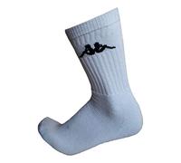 Kappa - Lot de 6 paires, 12 chaussettes de sport en éponge, hauteur mi-mollet, chaussettes de tennis, chaussettes de randonnée pour homme et femme - Blanc - 39-41