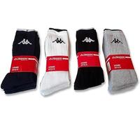 Kappa Lot de 6 paires de chaussettes de tennis en éponge douce, hauteur bas mollet, homme et femme, tailles et couleurs assorties, gris, 42-44