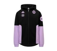 Kappa MEQUOZIP Real Valladolid | Sweat d'entraînement Qui Combine Confort et Style | Couleur: Noir/Violet Sheer/Sponsor 1 activités Sportives | 6Y