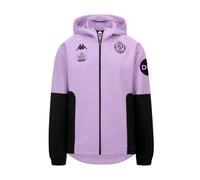 Kappa MequozIP Real Valladolid Sweat-Shirt d'entraînement Qui Offre Confort et Style | Couleur : Violet Sheer/Black/Sponsor | Conçu pour Les Sportifs | 14 Ans