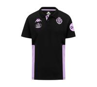 Kappa MINDITTI Real Valladolid Polo d'entraînement Confortable et Haute Performance | Couleur : Noir/Violet Sheer/Sponsor 1 | Idéal pour Toute activité Sportive | XXL