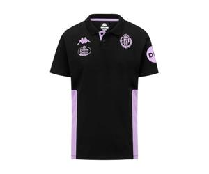 Kappa MINDITTI Real Valladolid Polo d'entraînement Confortable et Haute Performance | Couleur : Noir/Violet Sheer/Sponsor 1 | Idéal pour Toute activité Sportive | L