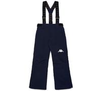 Kappa - Pantalon Unisexe rembourré élastique avec Technologie Water Protection et Protection Contre Le Climat, Bretelles Amovibles, Fermeture éclair Bas, Coupe régulière, Couleur Bleu DK-Noir, Taille
