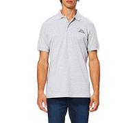 Kappa PELEOT Polo Unisexe | 100% Coton Piqué | Col Polo 3 Boutons | Logo Brodé | Collection Logo Sportstyle | Gris Chiné | Taille M