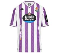 Kappa T-Shirt Officiel Real Valladolid 2025/2026 Blanc/Violet SPONSOR2 | Technologie Hydro-Way Protection, Tissus recyclés et Logos thermofusionnés | M