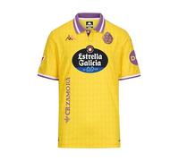Kappa T-Shirt Officiel Real Valladolid 2025/2026 Yellow/Violet/White SPONSOR2 | Technologie Hydro-Way Protection, Tissus recyclés et Logos thermofusionnés | 10 Ans