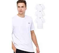 Kappa VOLLAR Lot de 3 t-Shirts pour Homme - T-Shirt de Sport à col Rond - Ensemble de t-Shirts Basiques pour Homme - Haut pour Le Sport et Les Loisirs - Coupe Droite, Blanc., L