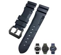 KAPPDE Bracelet de montre en caoutchouc naturel 26 mm 24 mm pour Panerai PAM Bracelet de montre en silicone rouge bleu étanche outils, 24mm