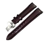 KAPPDE Bracelet de montre en cuir de vachette pour Tissot 1853 T035.207 T035 Noir Blanc Violet Rouge Outils inclus 18 mm, Black buckle, Agate