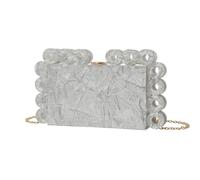 KAPPDE Fashion Trend Sac de soirée en marbre pour femme Sac à bandoulière pour téléphone portable, Argenté., Taille unique