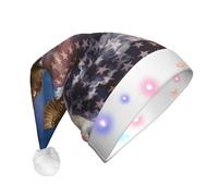 KAPPTYY Chapeau de Père Noël avec drapeau américain des États-Unis - Chapeau de Noël pour adulte - Unisexe - En peluche - Amusant