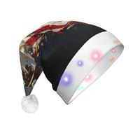 KAPPTYY Chapeau de Père Noël en forme d'aigle chauve d'Amérique du Nord, chapeaux de Noël pour adultes, unisexe, en peluche, chapeau de Noël amusant