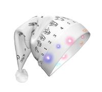 KAPPTYY Chapeau de Père Noël en forme de lettres de l'alphabet, chapeaux de Noël pour adultes, unisexe, en peluche lumineuse, chapeau de Noël amusant