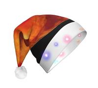 KAPPTYY Chapeau de Père Noël mignon en forme de planète, chapeaux de Noël unisexes en peluche lumineuse et drôle